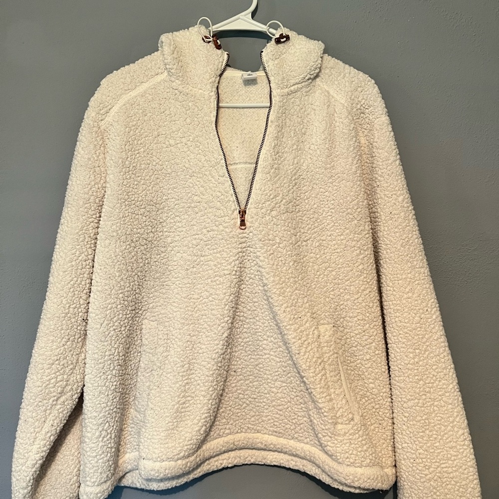 Old Navy Cream Teddy Jacket Plush Warmth